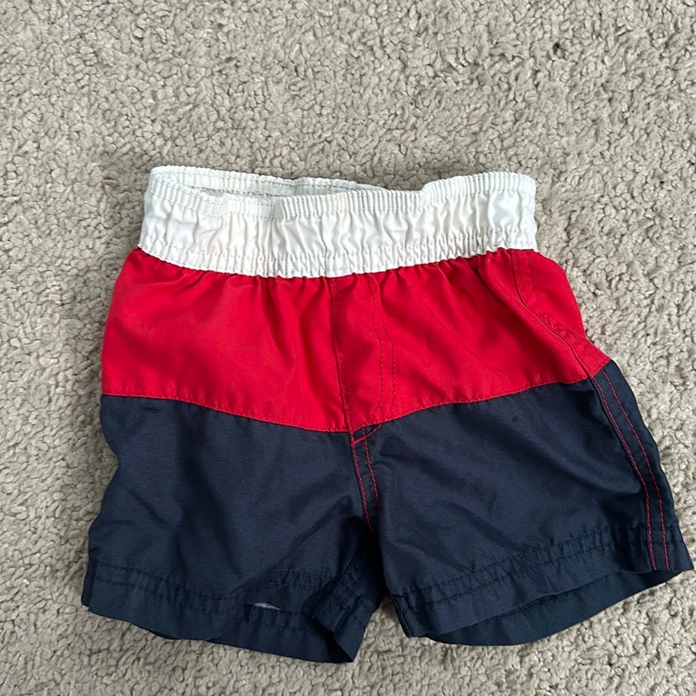 1989 Red white and blue Swim Trunks Size 9-12 Months